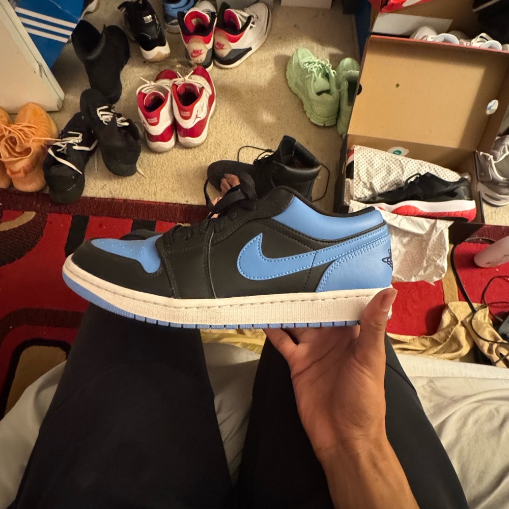 Black and Blue Low-Top Sneakers